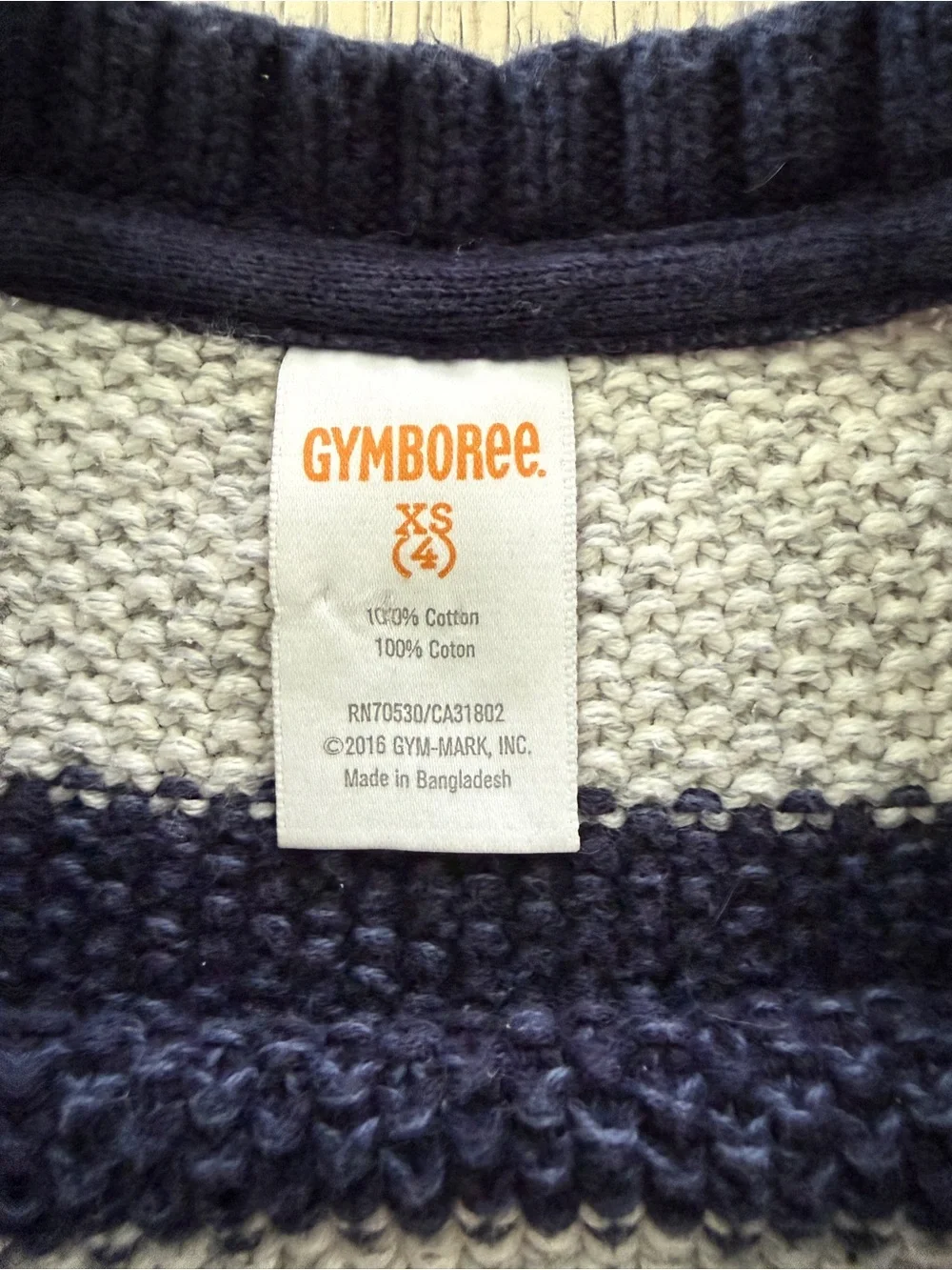 Gymboree Navy and Light Gray Striped Knit Sweater